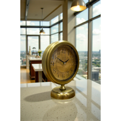 Mey İthalat® Retro Eskitme 25 x 20 Cm Metal Şık Masa Saati