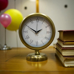 Mey İthalat® Retro Eskitme Metal 25 x 20 Cm Masa Saati