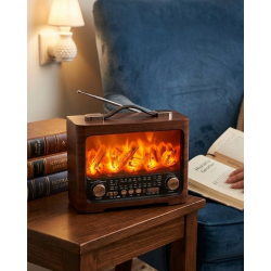 Mey İthalat® Retro Şömine Tasarımlı Bluetooth Hoparlör FM Radyo USB TF Kart Müzik Çalar