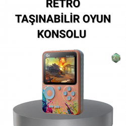 Mey İthalat® Retro Taşınabilir Oyun Konsolu 500 Klasik Oyunlu, 3.0 İnç Renkli Ekran