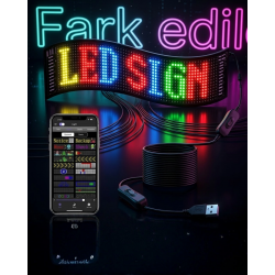 Mey İthalat® RGB LED Matrix Panel 60 cm 16x96 Piksel Kayan Yazı ve Animasyon Destekli