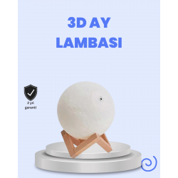 Mey İthalat® RGB Modlu 16 Renkli Ay Gece Lambası 3D Baskı