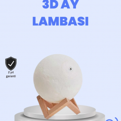 Mey İthalat® RGB Modlu 16 Renkli Ay Gece Lambası 3D Baskı