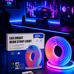 Mey İthalat® RGB Neon Led Şerit Işık Kumandalı USB Girişli Su Geçirmez Şerit Led