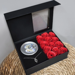Mey İthalat® Romantik Gül ve İstiridye İnci Kolye Seti
