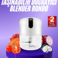 Mey İthalat® Rondo Doğrayıcı 250 ML Taşınabilir USB Şarjlı Pratik El Rondo Blender