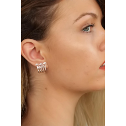 Mey İthalat® Rose Renk Ağaçlı Bayan Küpe