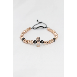 Mey İthalat® Rose Renk Çelik Zirkon Objeli Asansörlü Bileklik