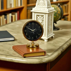 Mey İthalat® Royal 25 x 20 Cm Gold Metal Masa Saati