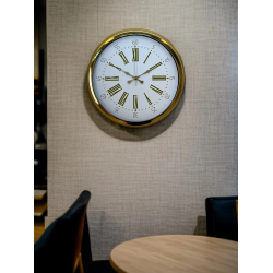 Mey İthalat® Royal Gold 40 Cm Metal Duvar Saati