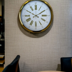 Mey İthalat® Royal Gold 40 Cm Metal Duvar Saati