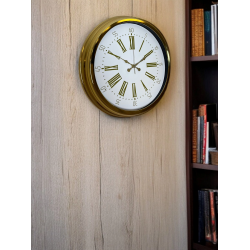 Mey İthalat® Royal Gold 40 Cm Metal Duvar Saati