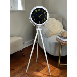 Mey İthalat® Royal Gold Rakamlı Beyaz Tripod Ayaklı Saat