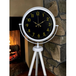 Mey İthalat® Royal Gold Rakamlı Beyaz Tripod Ayaklı Saat