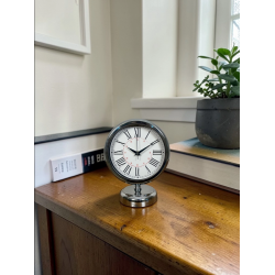 Mey İthalat® Royal Krom Roma Rakamlı 25 x 20 Cm Metal Masa Saat