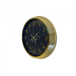 Mey İthalat® Royal Marble Gold 40 Cm Metal Duvar Saati