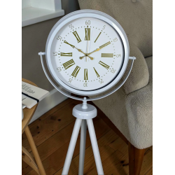 Mey İthalat® Royal White Gold Roma Rakam Tripod Ayaklı Saat