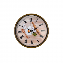 Mey İthalat® Rustic Bakery Kitchen Kahverengi 36 Cm Duvar Saati