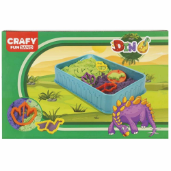 Mey İthalat® S02003618 OYUN KUM SET DINO 2X125GR.MOR/YŞL.11PRÇ