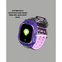 Mey İthalat® S10 Akıllı Çocuk Saati Mor Model Çift Yönlü Konuşma ve SOS Fonksiyonu