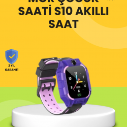 Mey İthalat® S10 Akıllı Çocuk Saati Mor Tasarım Adımsayar ve Alarm Fonksiyonlu