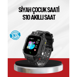 Mey İthalat® S10 Akıllı Çocuk Saati Siyah Model Çift Yönlü Konuşma ve SOS