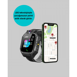Mey İthalat® S10 Akıllı Çocuk Saati Siyah Model Çift Yönlü Konuşma ve SOS