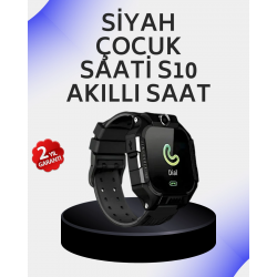 Mey İthalat® S10 Akıllı Çocuk Saati Siyah Tasarım Adımsayar ve Alarm Fonksiyonu