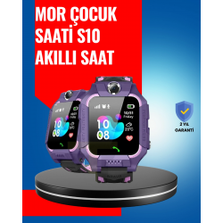 Mey İthalat® S10 Mor Akıllı Çocuk Saati Geçmiş Konum ve Acil Durum Uyarılı