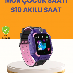 Mey İthalat® S10 Mor Akıllı Çocuk Saati Konum Takip ve Güvenlik Özellikli