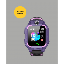 Mey İthalat® S10 Mor Akıllı Çocuk Saati Konum Takip ve Güvenlik Özellikli