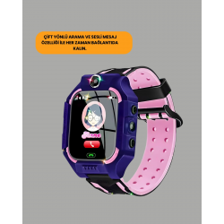 Mey İthalat® S10 Mor Çocuk Takip Saati Elektronik Bariyer ve Sesli Mesaj Destekli