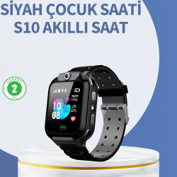 Mey İthalat® S10 Siyah Akıllı Çocuk Saati Anlık Konum Takibi ve Rota Geçmişi