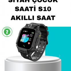 Mey İthalat® S10 Siyah Akıllı Çocuk Saati Konum Takip ve Güvenlik Özellikli