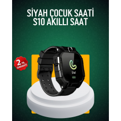 Mey İthalat® S10 Siyah Çocuk Takip Saati Güvenli Alan Uyarısı ve Sesli Mesaj