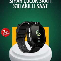 Mey İthalat® S10 Siyah Çocuk Takip Saati Güvenli Alan Uyarısı ve Sesli Mesaj