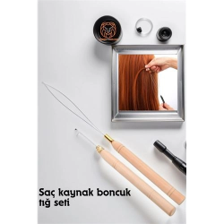Mey İthalat® Saç Boncuk Uzatma Keratin Tığı Misina Seti 720393