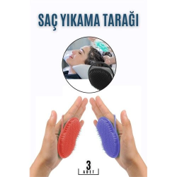 Mey İthalat® Saç Yıkama Tarağı Avuçiçi 3 LÜ SET Belgiqa Design 718692