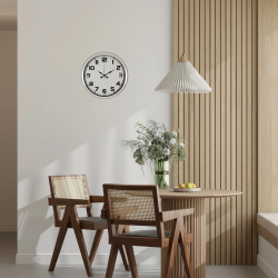 Mey İthalat® Sade Tasarım Beyaz 40 Cm Metal Duvar Saati