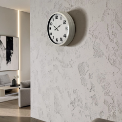 Mey İthalat® Sade Tasarım Beyaz 40 Cm Metal Duvar Saati
