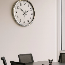 Mey İthalat® Sade Ve Şık Krom 52 Cm Metal Dekoratif Duvar Saati