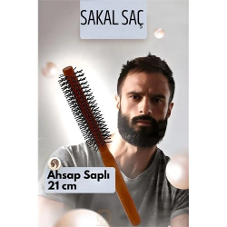 Mey İthalat® Sakal Fırçası Saç Fırçası ve Fön Fırçası Ahşap Saplı 721203