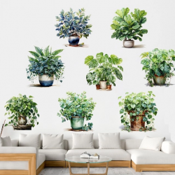 Mey İthalat® Saksılı Çiçek Tasarımlı 8li Sticker MC-480A