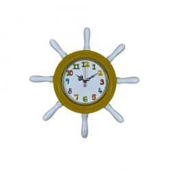 Mey İthalat® Sarı Çocuk Odası Kamelalı Dümen Duvar Saati