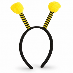 Mey İthalat® Sarı Siyah Arı Antenli Taç - Çocuk Arı Tacı Mega Ponponlu
