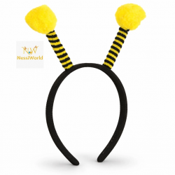 Mey İthalat® Sarı Siyah Arı Antenli Taç - Çocuk Arı Tacı Mega Ponponlu