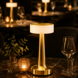 Mey İthalat® Şarjlı Gold Mantar Masa Lambası Dimmer Ayarlı Kablosuz LED Lamba