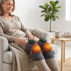 Mey İthalat® Şarjlı Isıtmalı Diz Omuz Masaj Bandı Titreşimli Eklem Masaj Cihazı 2li Paket