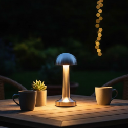 Mey İthalat® Şarjlı Kablosuz Mantar Masa Lambası Dokunmatik 3 Renk LED Modern Tasarım
