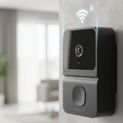 Mey İthalat® ŞARJLI KAMERALI KAPI ZİLİ SİYAH